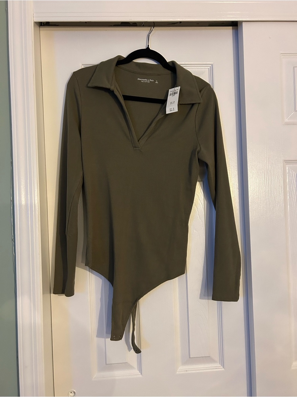 Abercrombie and fitch Olive Green Long-Sleeve Bodysuit Top